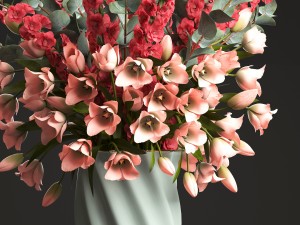bouquet of spring flowers tulips 3Dモデル