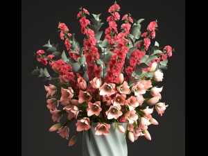 bouquet of spring flowers tulips 3Dモデル
