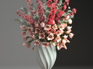 bouquet of spring flowers tulips 3Dモデル