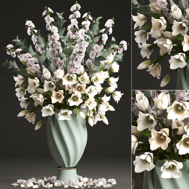 bouquet of spring flowers tulips Model 3D .c4d .max .obj .3ds .fbx .stl .blend 