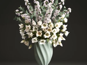 bouquet of spring flowers tulips 3D Model