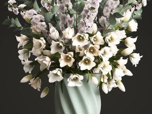 bouquet of spring flowers tulips Model 3D