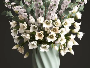 bouquet of spring flowers tulips 3D Model