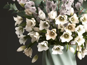 bouquet of spring flowers tulips 3D Model