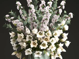 bouquet of spring flowers tulips 3D Model