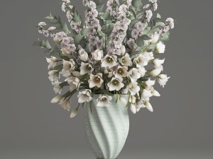 bouquet of spring flowers tulips Model 3D