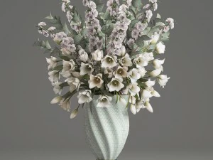 bouquet of spring flowers tulips 3D Model