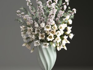 bouquet of spring flowers tulips Model 3D