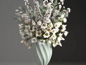 bouquet of spring flowers tulips 3D Model