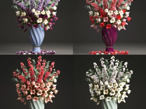 raccolta di mazzi di fiori primaverili Modello 3D