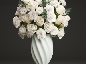 bouquet of white roses 3D-Modell