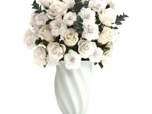 bouquet of white roses 3D-Modell