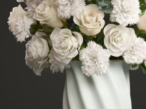 bouquet of white roses 3D-Modell
