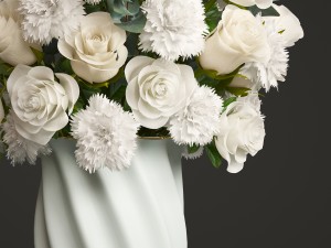 bouquet of white roses 3D-Modell