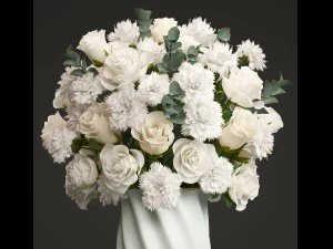 bouquet of white roses 3D Model