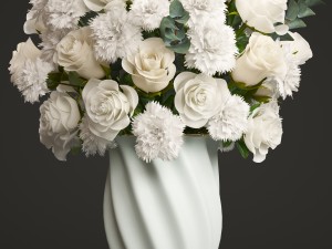 bouquet of white roses 3D-Modell