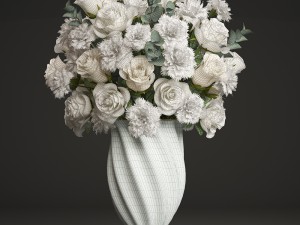 bouquet of white roses 3D-Modell