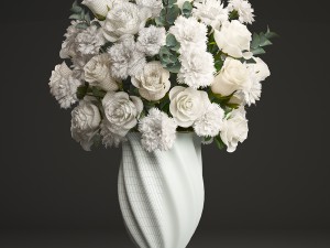 bouquet of white roses 3D-Modell