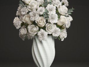 bouquet of white roses 3D-Modell
