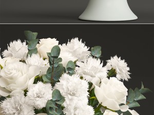 bouquet of white roses 3D-Modell