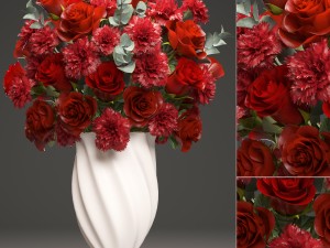 bouquet of red roses 3D मॉडल