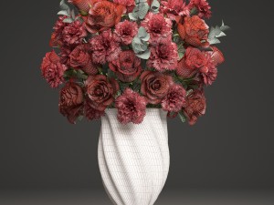 bouquet of red roses 3D 모델