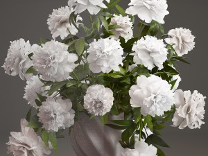 bouquet white peonies Modelo 3D