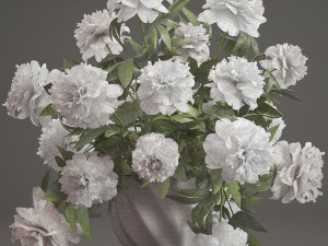 bouquet white peonies Modelo 3D