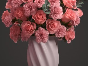 bouquet of pink roses 3D Модель