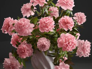bouquet pink peonies 3D Model