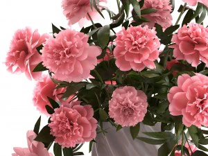 bouquet pink peonies 3D Model
