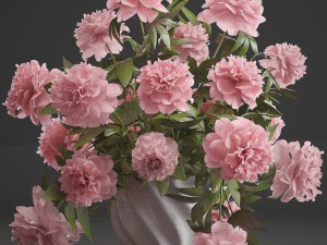 bouquet pink peonies 3Dモデル