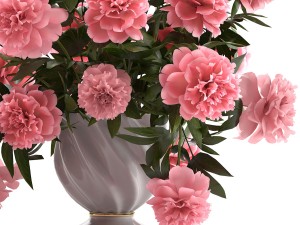 bouquet pink peonies 3Dモデル