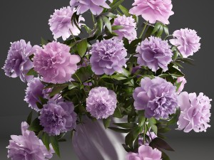 bouquet lilac peonies 3D Model