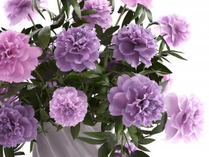 bouquet lilac peonies Model 3D