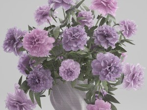 bouquet lilac peonies Model 3D