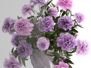 bouquet lilac peonies Model 3D