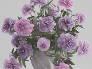 bouquet lilac peonies Model 3D