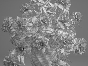bouquet lilac peonies Model 3D