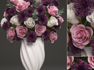 bouquet of flowers in a vase 3Dモデル