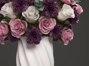bouquet of flowers in a vase 3D-Modell