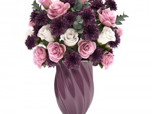 bouquet of flowers in a vase 3D-Modell