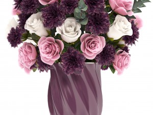 bouquet of flowers in a vase 3D-Modell