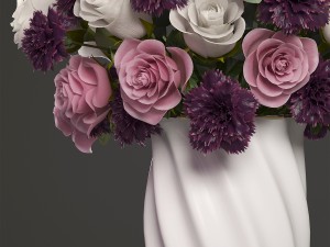 bouquet of flowers in a vase 3D-Modell