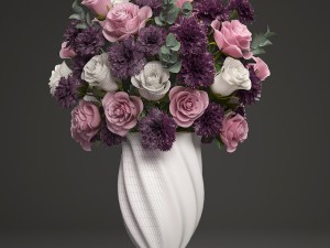 bouquet of flowers in a vase 3D-Modell