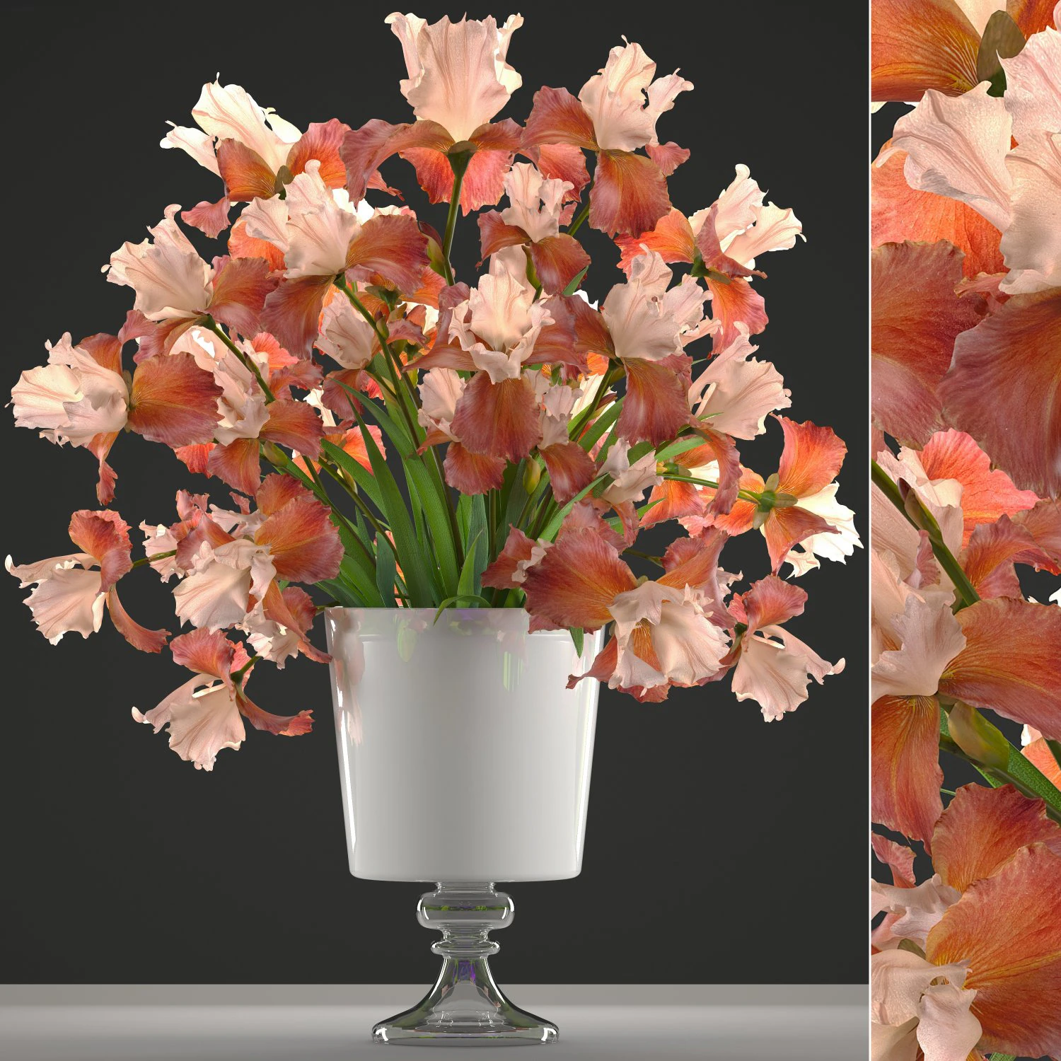 flower bouquet of iris 3D Model .c4d .max .obj .3ds .fbx .stl .blend 