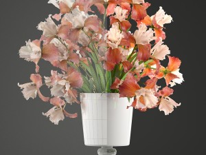 flower bouquet of iris Model 3D