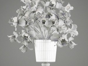flower bouquet of iris Model 3D