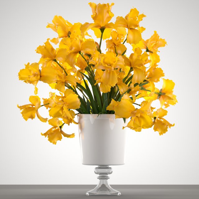 bouquet of yellow flowers 3D Model .c4d .max .obj .3ds .fbx .stl .blend 