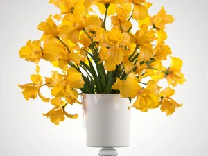 bukiet ż&oacute;łtych kwiat&oacute;w Model 3D